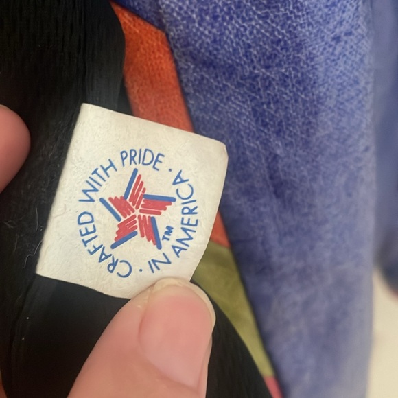 VINTAGE Marylou Ozbolt Storer Fibre Arts Raincoat Rainbow Trim Medium - Picture 3 of 5